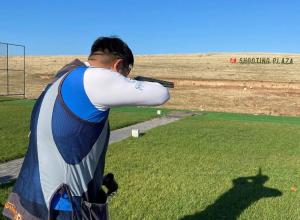 Training camp for special physical training in clay target shooting in the Turkestan region.