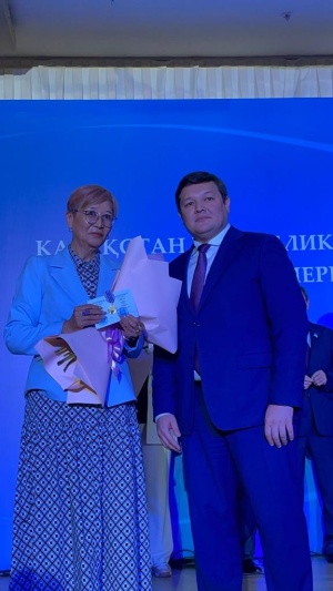 Tulebayeva Gulsim Sagimbayevna, head of the legal and personnel support service, was awarded the medal "Enbek ardageri"