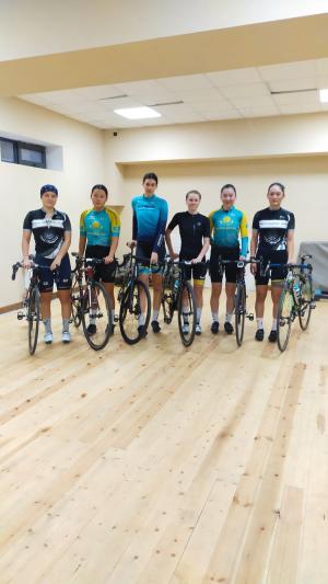 Athletes of the training center of the track-tempo cycling department (juniors), in Cholpan-Ata (Kyrgyzstan), undergo training camps on special physical training in preparation for international competitions