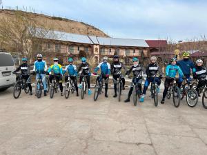 Athletes of the training center of the cycling track-sprint department (juniors, junior women, youth) undergo training camps on special physical training in preparation for international competitions