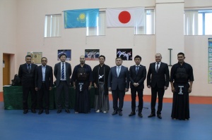 Ceremony of handing out supplies for Kendo by the Embassy of Japan