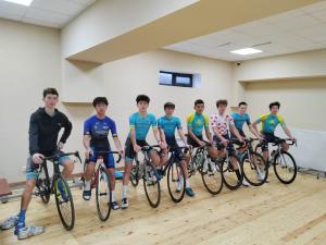 Athletes of the training center of the track-tempo cycling department (juniors) undergo training camps on general physical training in preparation for international competitions