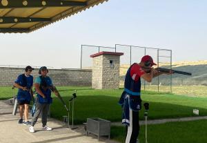 Preparation for international skeet shooting competitions: Training Center in Todi, Italy